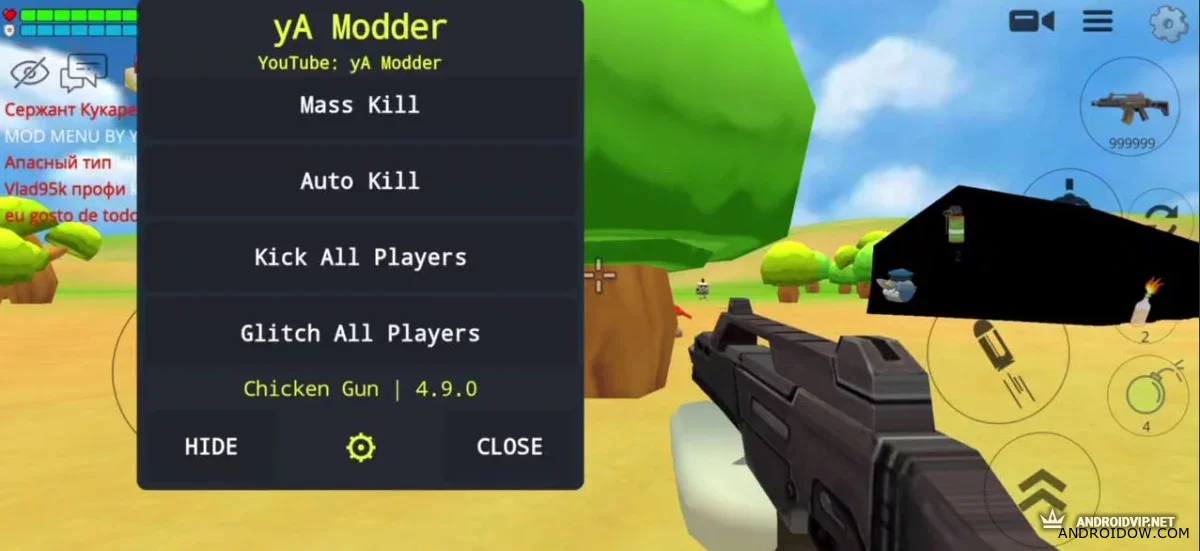 Читы yA modder на Chicken Gun